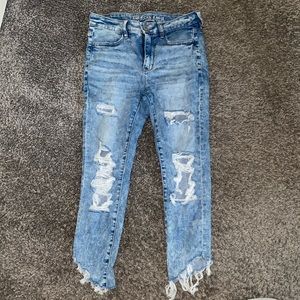 Skinny Ripped Crop Jeans
